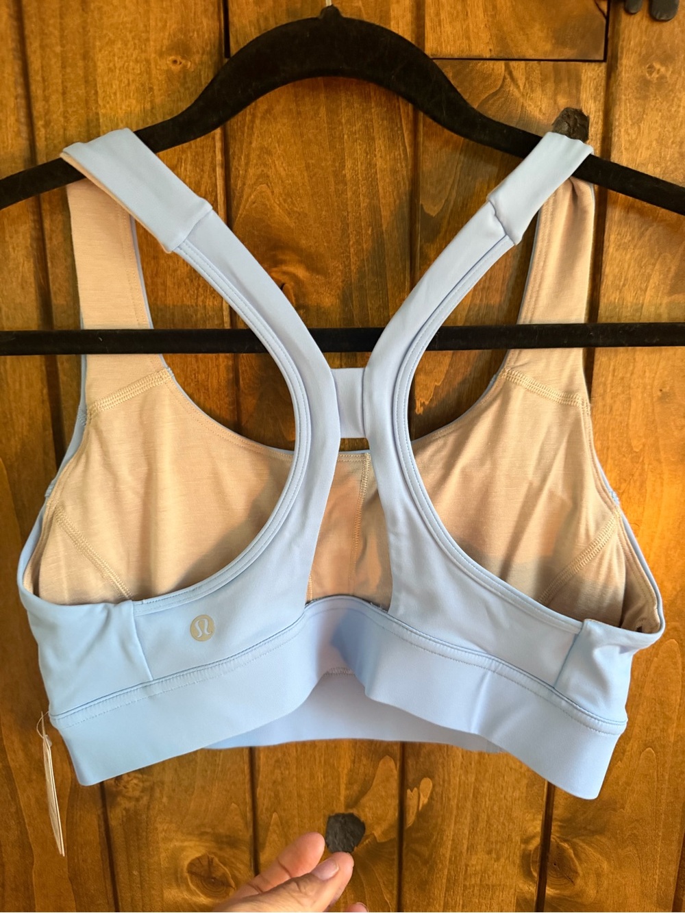 lululemon power through bra athletic  Light Blue Racerback sports bra new sz 8